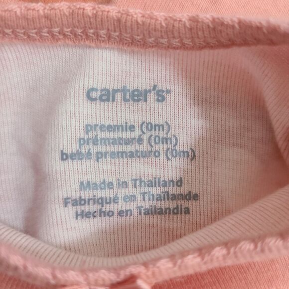 CARTER'S Preemie SleepSac Dusty Rose Floral Mitts Gathered‎ Bottom NEW - Picture 6 of 8